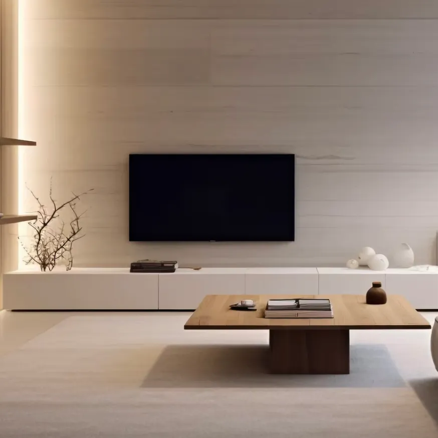 salon moderne avec un téleviseur